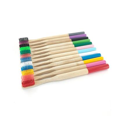 China WanuoCraft Clorful Disposable Eco-friendly Biodegradable Soft Bamboo Toothbrush For Adults And Children for sale