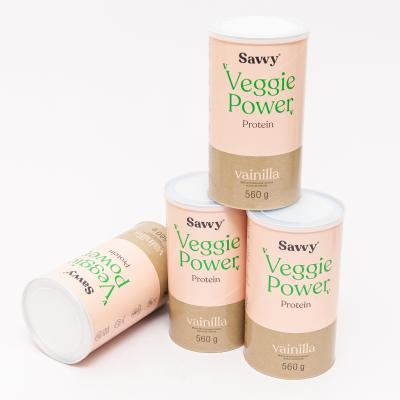 China Recyclable Kraft Paper Tube Package With Aluminum Easy Peel Off Lid For Powder for sale