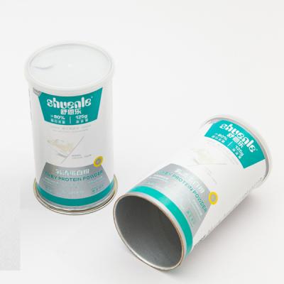 China Recycled Materials Like Airtight Protein Powder Compound Paper Can Packaging Packaging Canister With Aluminum Foil Easy Peel for sale