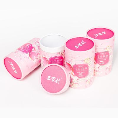 China Hot Sale Recyclable Paper Tube Packaging For Custom Lotus Powder Degradable Round Cardboard Tube Cookies Chocolates Container for sale