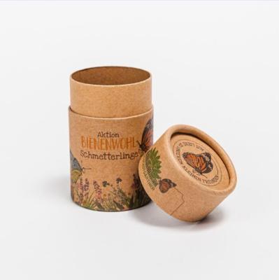 China Biodegradable Recycled Eco Friendly Paper Jar With Wax Oil Proof Paper Tube Packaging for sale