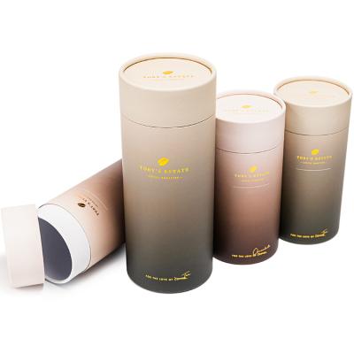 China 100% Recycled Materials Recycled Printed Luxury Kraft Paper Tube Packaging Coffee Roast Cardboard Tube for sale