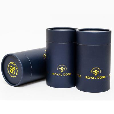 China Recyclable Customized Honey Jars Kraft Paper Tube Cardboard Tube Cylinder Boxes With Foil Hot Stamping for sale