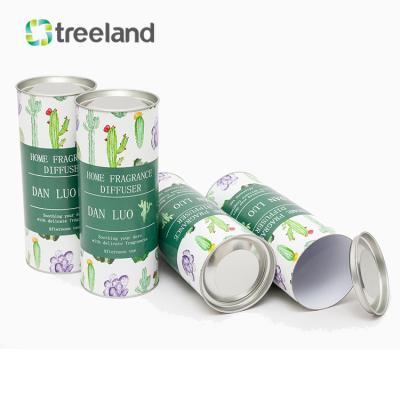 China Design Package Food Customized Paper Cardboard Tube With Metal Base And Lid for sale