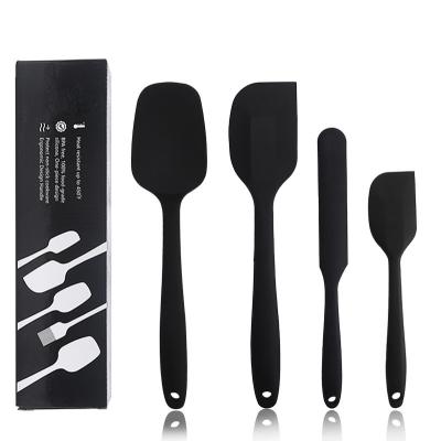 China Logo Personalized Reposteria Cooking Utensils made to order viable reusable silicon heat resistant non-stick spatula 4 pack for sale