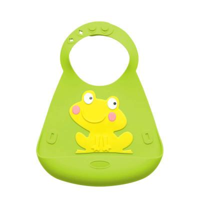 China Bpa Free Wholesale Cartoon Printed Designer Baby Melikey Silicone Feeding Bib for sale