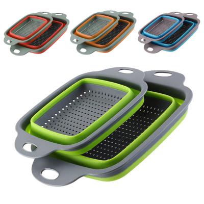 China Wholesale High Quality Viable Storage Sieve Fruit Vegetable Foldable Drain Basket For Kitchen for sale