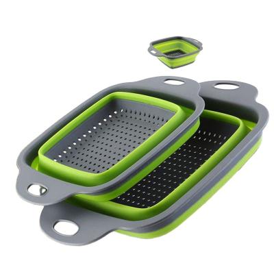 China Recyclable Kitchen Fruit Strainer Silicone Collapsible Drain Basket With House Viable Imperial for sale