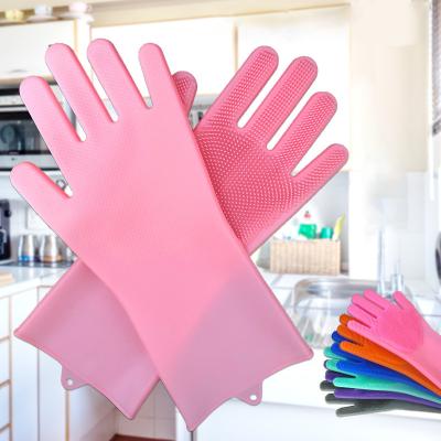 China Multi-Function Dish Free Home Waterproof Washing Kitchen BPA Dishwashing Silicone Cleaning Gloves for sale