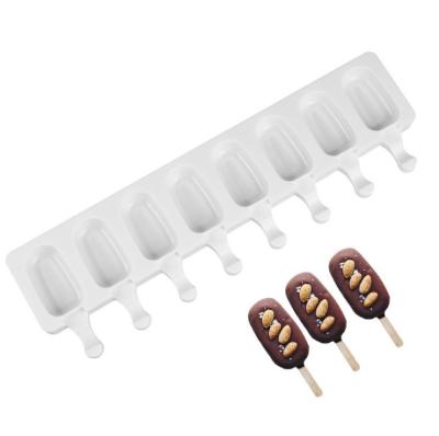 China Customized Viable Logo New Popular Freezer Plastic Diy Mini Stick Popsicle Silicone Ice Cream Mold for sale