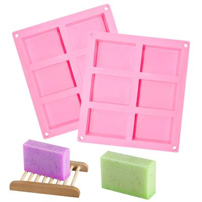 China 6 Cavities Disposable Silicone Soap Mold Non-Stick Silicone Holder Molds Handmade DIY Cake Tools for sale