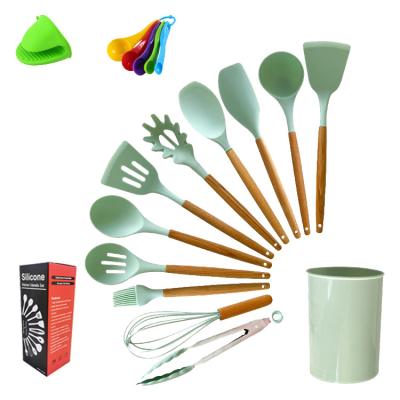 China Sustainable Tools Accessories Spatula Spoon Non-Stick Silicone Kitchen Utensils Set 13 for sale