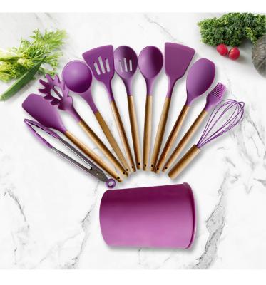 China Sustainable manufacturers custom cookware luxury silicon utensils cooking sets kitchen for 11 pieces for sale