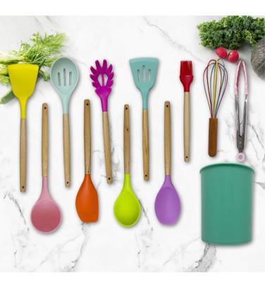 China BPA Free Sustainable Non-Toxic Cooking Tools 11pcs Soft Silicone Kitchen Utensils for sale