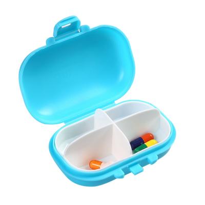 China Portable Pill Case Medicine Organizer Box Viable Dispenser Storage Travel Week One 7 Days 2 Compartments Per Case Round Pill Box for sale