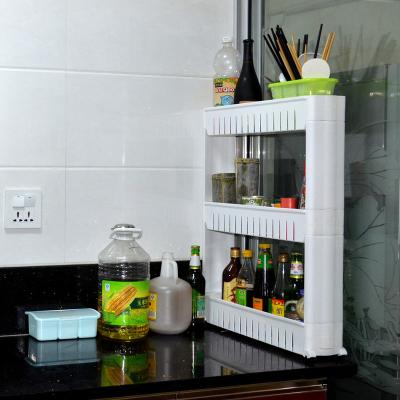 China Minimalist Multifunctional Home Use Plastic Storage Shelf 4 Layers For Bathroom Kitchen for sale