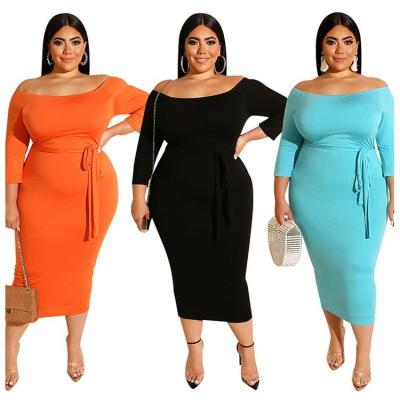 China Viable off the shoulder dress elegant dresses sexy ladies plus size party dress for women for sale