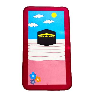 China Washable Islamic Children Teacher Learning Children's Educational Prayer Rug Mat Children Cartoon Thick Blanket for sale