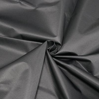 China Waterproof Black Recycled Coated Machining Twill Pongee Fabric Film Anorak Sports Jacket Fabric for sale