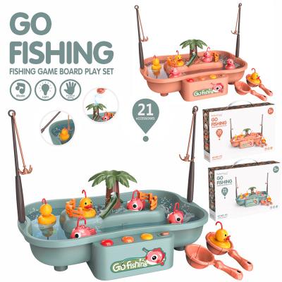 China Educational Toy Children's Light Music Circulating Water Tower Electric Rotating Fishing Waters Playing Toy Set 889191 for sale