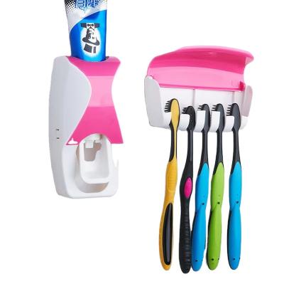 China Traditional Wall Mounted Life Use Hands Free Toothpaste Squeezer Dispenser Holder Sets for sale