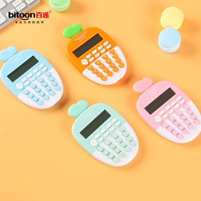 China Wholesale Convenient Promotional Gift Carrot Cartoon Calculator Battery 12 Digits LED Large Screen Electronic Calculator for sale