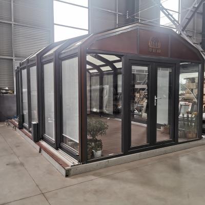 China European Modern Transparent Custom Sale Graphic Outdoor Solarium Deck Room Tempered Glass Aluminum Alloy Aluminum Alloy House Shade Roof for sale