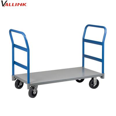 China Assembled Warehouse Metal 4 Wheel Folding Flatbed Cart Cart for sale