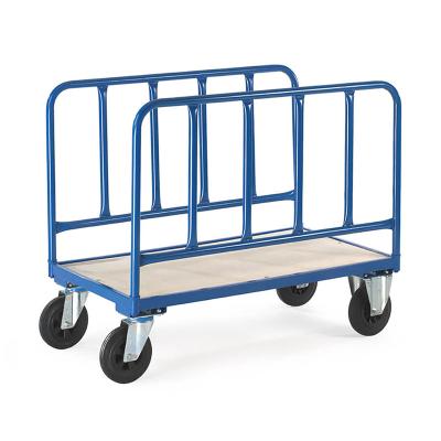 China Disassembled Warehouse Picking Double Sides Steel Sheet Flat Surface Moving Trolley For Panels for sale