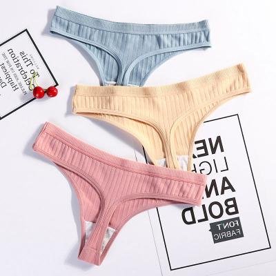 China 2022 Dropshipping Sexy Lingerie Women's G-string T-back Thong Panties Thong Breathable Cotton for sale