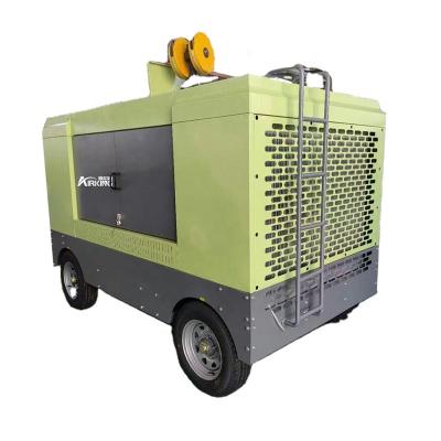 China Power 848Cfm 188Psi 194kw Lubricated Strong Mobile Screw Air Compressor Air Compressor Portatil Diesel for sale