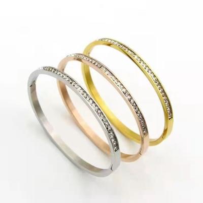 China CLASSIC Hinge Crystal Bangle - Gold, Rose Gold and Silver Tone Options from Clemara for sale