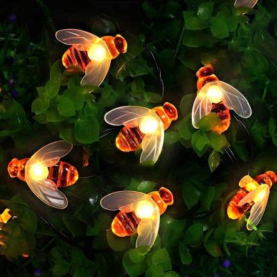 China Snow Shape 50 LED Solar Garden Lights Honey Bee Fairy String Lights 7M/24Ft 8 Mode Outdoor Garden Waterproof/Indoor Lightings For Flower for sale