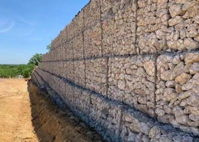 China 100g Zinc Coated Economic Woven Gabion Baskets River Course Protection for sale