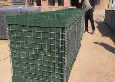 China Longlife Defensive Bastion Barrier , Green Defensive Gabion Box Filled With Sand for sale