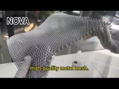 Decorative Metal Mesh Curtain Chain Link Silver Customizable Facade Cladding