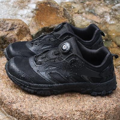 China Factory Premium TPR BSCI Men Waterproof Outdoor Trekking Hunting Low Top Rise Shoes With Automatic Lace System for sale