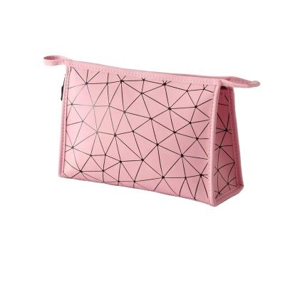 China 100% Portable PU Cosmetic Bags Mini Cosmetic Storage Bag Rhombus BSCI Geometric Rhombus Eco-friendly ISO Sedex FAMA New for sale