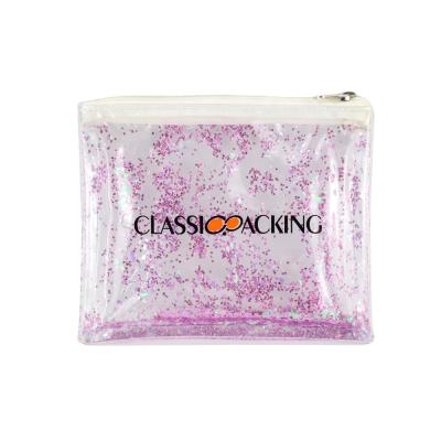 China Wholesale Fashion BSCI ISO Sedex FAMA PVC Waterproof Custom Clear Sequin Pouch Cosmetic Bag for sale