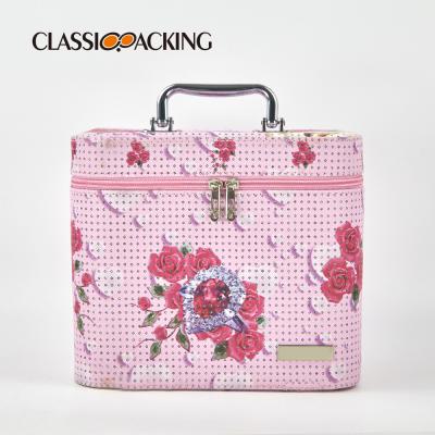 China Vintage BSCI ISO Sedex Disney FAMA Makeup Bag Fashionable Brush Flower Cosmetic Mirror Storage Bag Box for sale