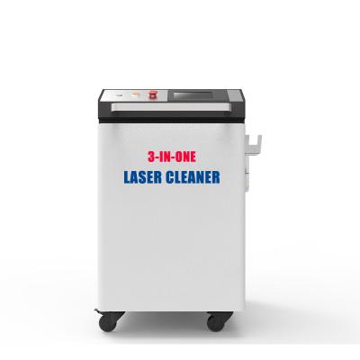 China Fiber Laser Cleaning 1000w 1500w 2000w 3in1 Laser Rust Cleaning Machine for sale