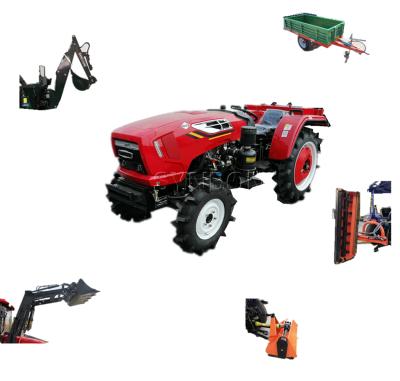 Chine New Chinese Garden Hotels Orchard Froest Greenhouse Compact Tractor Cultivating Agriculture 70hp Used Wheel Tractor 4WD Install Tools à vendre