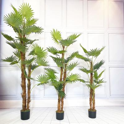 China Minimalist To New Design Outdoor And Indoor Decorative Artificial Core Palm Tree Running Artificial Palm Leaf Plants Latest for sale