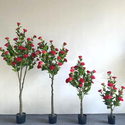 China Minimalist Indoor Artificial Flower Decoration Tree Rose Flower Tree Wedding Decor for Wedding Party for sale