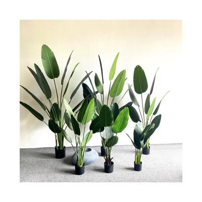 China High Quality Decoration Indoor Bonsai Faux Green Banana Leaf Outdoor Plastic Plants Skybird Artificial Tree for sale