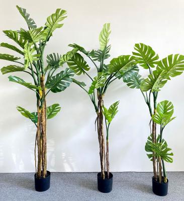 China Best Selling Artificial Indoor Tree Decorative Simulation Bonsai Monstera Plants And Artificial Trees for sale