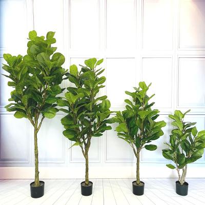 China Plastic Minimalist 100cm 130cm 160cm 190cm Simulated Flourish Nordic Style Strong Ficus Stems Lyrata Leaves And Plants Artificial Trees for sale