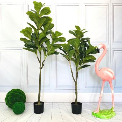 China Factory direct sale 80cm minimalist artificial fiddle leaf fig ficus lyrata tree for sale