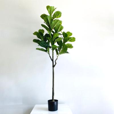 China Plastic Fig Fiddle Leaf Artificial Plant Ficus Lyrata Factory Direct Sales Minimalist Hot Wholesale Bonsai Tree for sale