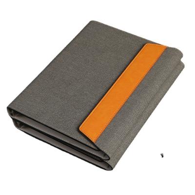 China Easy Writing High Grade A5 Custom Size Cloth Cover Folding Notebook Custom Logo And Page Office Interior Notepad for sale